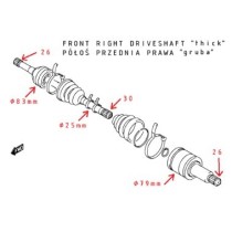 Cardan avant droit Suzuki Grand Vitara I & XL7 – Arbre épais (1998–2005)